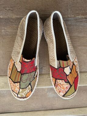 Colombian Multicolor Patchwork Espadrille Flats, size 38 (7.5-8 US)
